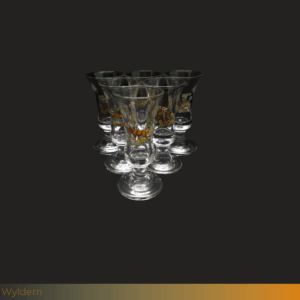 Jagermeister glazen op voet bedrukt met wild motieven 6st